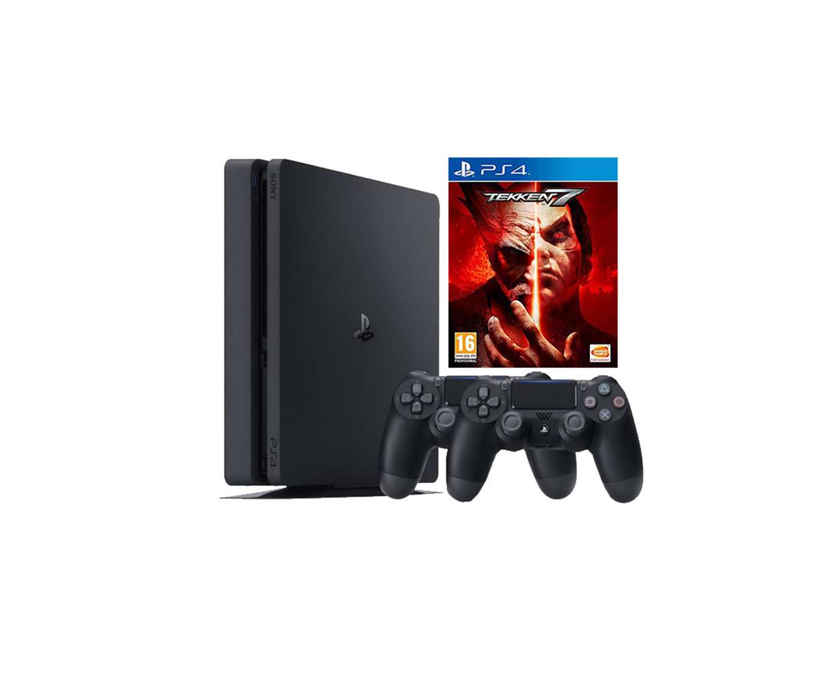 PS4 with Tekken 7 and Two Controllers